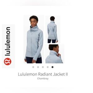 Lululemon Radiant Jacket. Heathered Lt Blue. Sz 8.